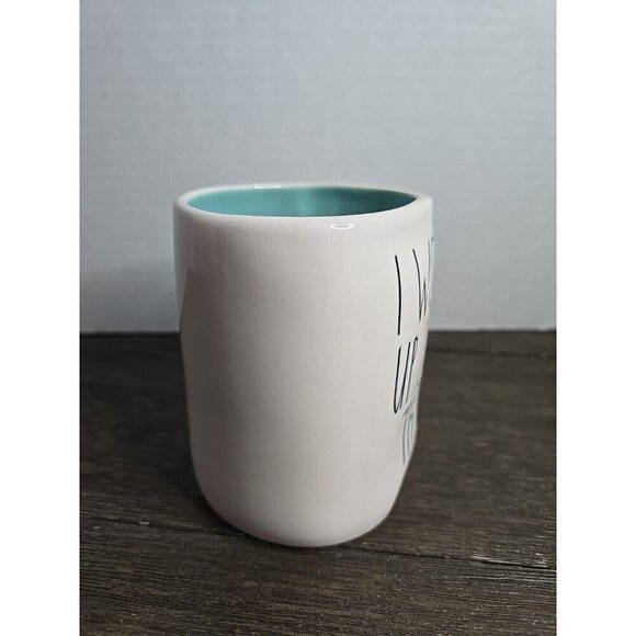 Rae Dunn Magenta I Woke Up Like This Ceramic Mug White Teal Interior Glam - Picture 3 of 7